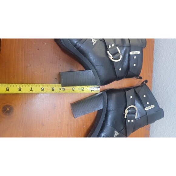 GUESS WOMEN'S FAUX LEATHER ANKLE BLOCK PUMPS HEEL BOOTS SIZE 6 - Picture 8 of 12